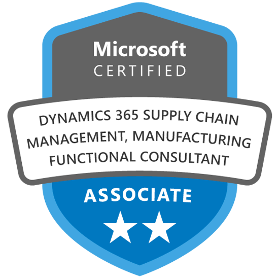 Exam MB-320: Microsoft Dynamics 365 Supply Chain Management, Manufacturing